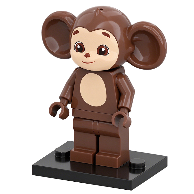 Cartoon Cheburashka Minifigs Cute Big Eared Monkey Building Blocks Character Assembly Game Movie Children Gifts Toys 911-69