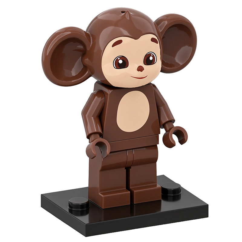 Cartoon Cheburashka Minifigs Cute Big Eared Monkey Building Blocks Character Assembly Game Movie Children Gifts Toys 911-69