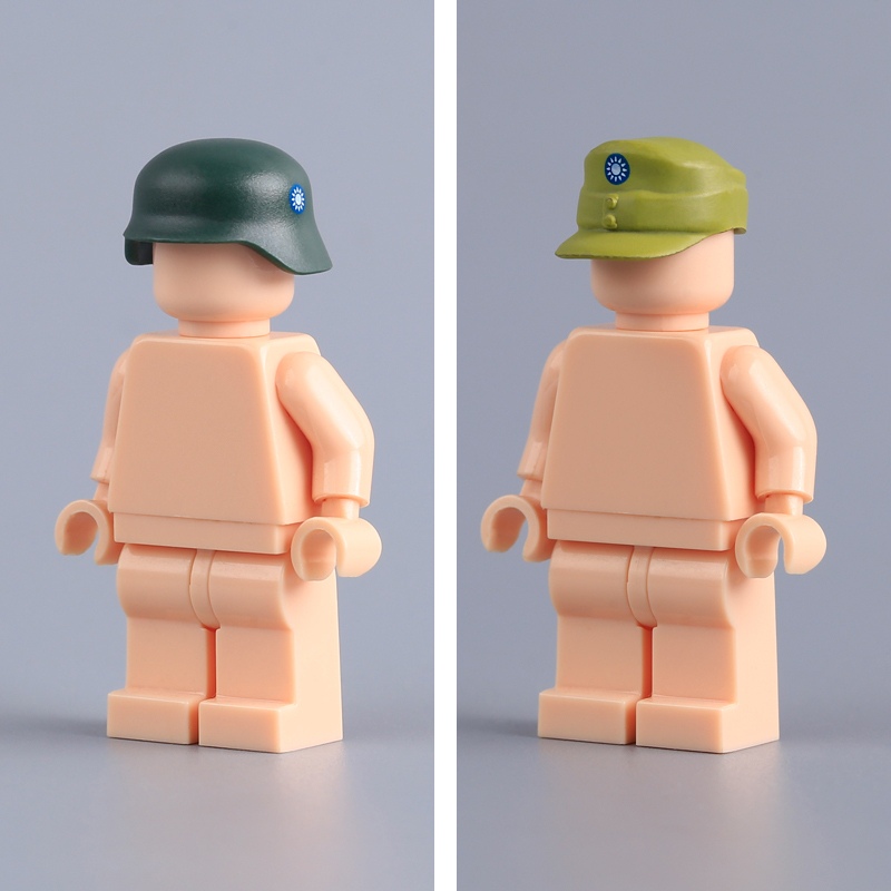 WW2 Chinese Nationalist Army Minifigs Helmet Field Cap Building Block Accessories Kuomintang Soldier Headgear Military Parts Toys Gifts BPH017 BPH018