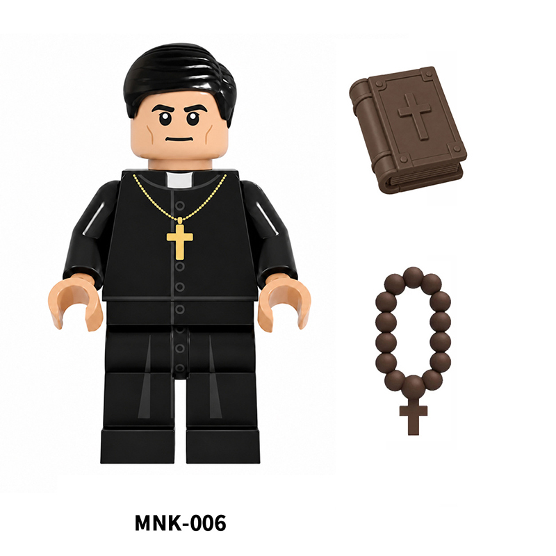 Medieval Monk Aldric Minifigs Monastery Cleric Character Religious Priest Building Block  MOC Collectible Toy Gifts Compatible MNK001-006