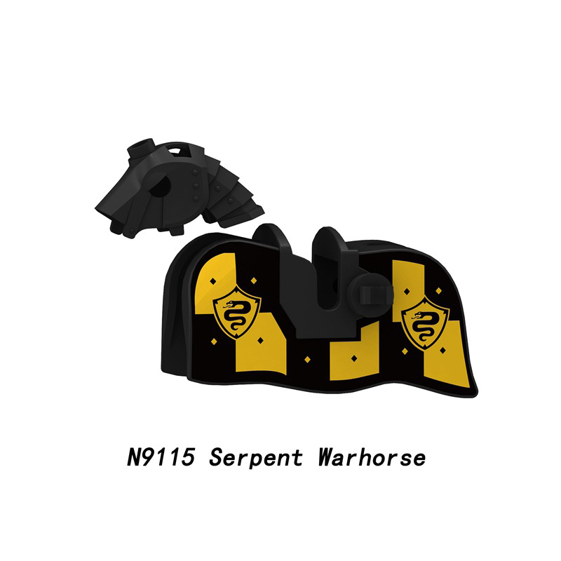 Medieval Castle Horse Armor Building Block Knight Minifigs Accessories Warhorse Caparison Barding Vest Head Cover Toys Gifts N9115 N9116