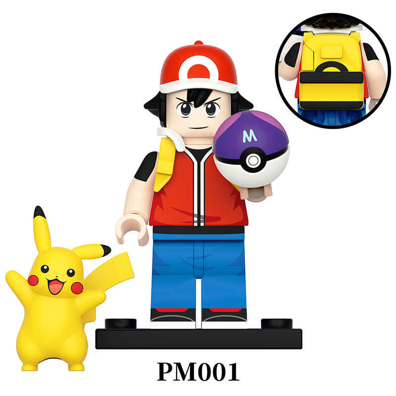 Japanese Anime Pokemon Cartoon Minifigs Building Blocks Collectible Character Assembly Cute Display Children Gifts Toys PM001-006