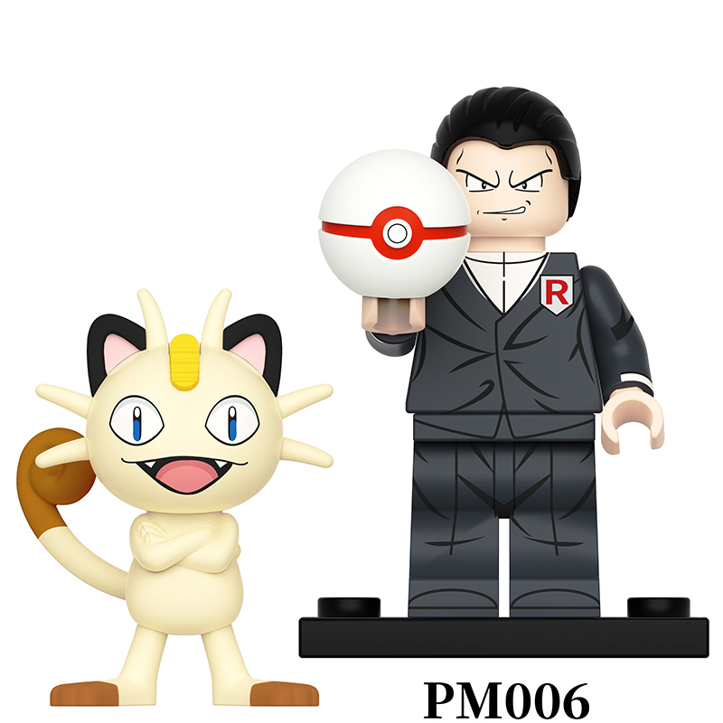 Japanese Anime Pokemon Cartoon Minifigs Building Blocks Collectible Character Assembly Cute Display Children Gifts Toys PM001-006