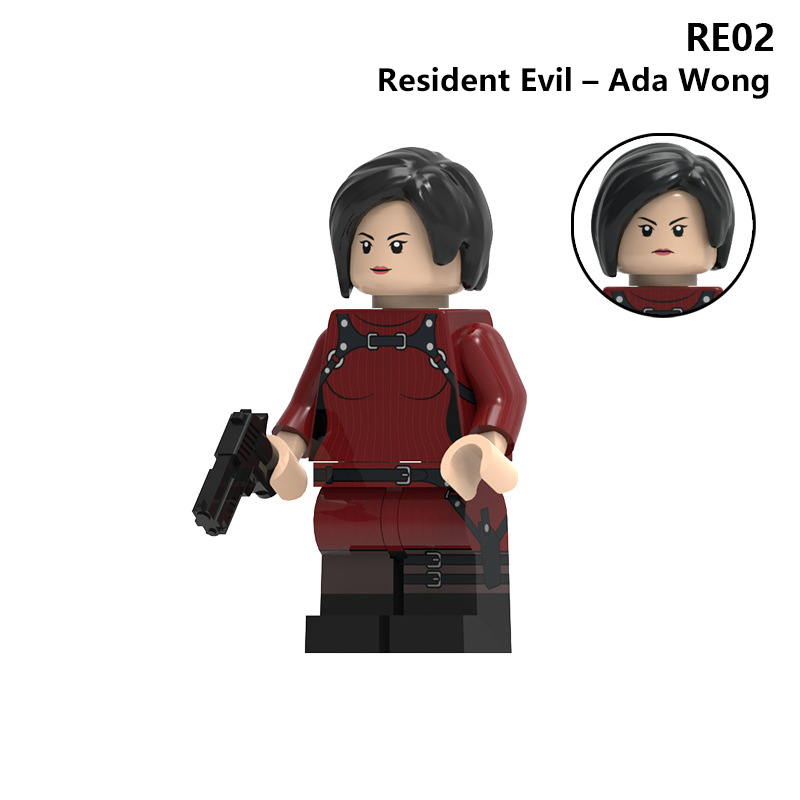 Resident Evil Leon Grace Ashley Building Block Ada Wong Horror Game Character Minifigs Collectible Model Toy MOC Display Gifts RE01-04