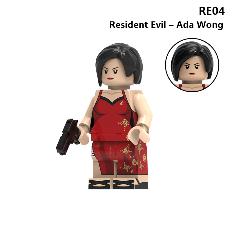 Resident Evil Leon Grace Ashley Building Block Ada Wong Horror Game Character Minifigs Collectible Model Toy MOC Display Gifts RE01-04