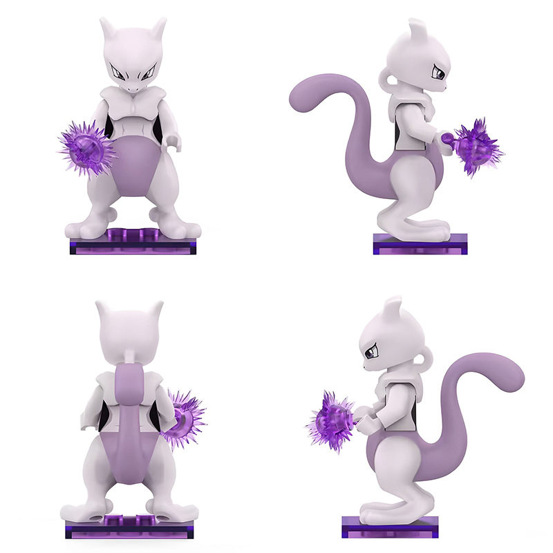 Japanese Anime Pokemon Minifigs Shiny Mewtwo Building Blocks Anime Character Fans Display Children Gift Toys UB1001 UB1002