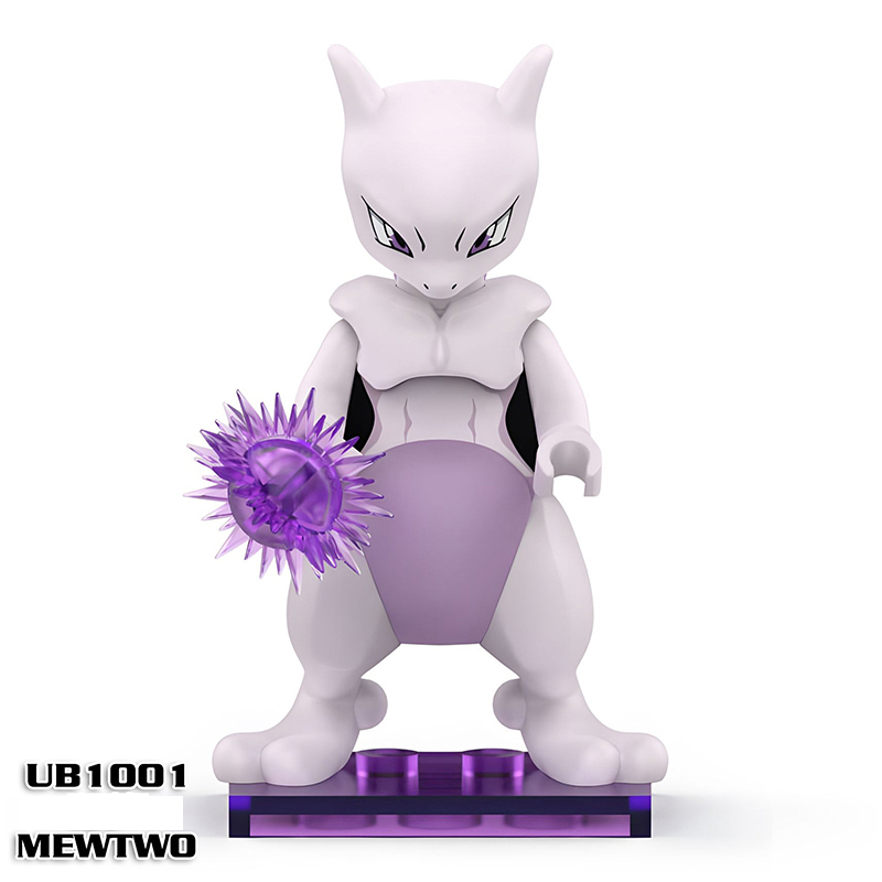 Japanese Anime Pokemon Minifigs Shiny Mewtwo Building Blocks Anime Character Fans Display Children Gift Toys UB1001 UB1002
