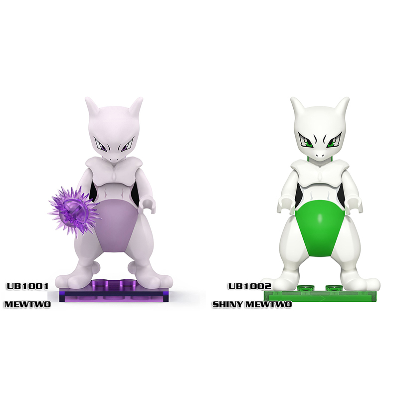 Japanese Anime Pokemon Minifigs Shiny Mewtwo Building Blocks Anime Character Fans Display Children Gift Toys UB1001 UB1002