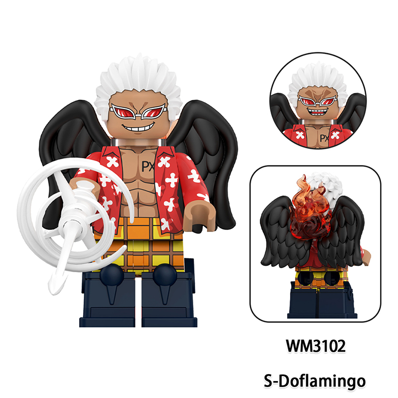 One Piece Monkey D. Luffy S-Eagle Doflamingo Shark Bear Building Block Minifigs Gecko Moria Rob Lucci S-Snake Toys Children Toys WM6231