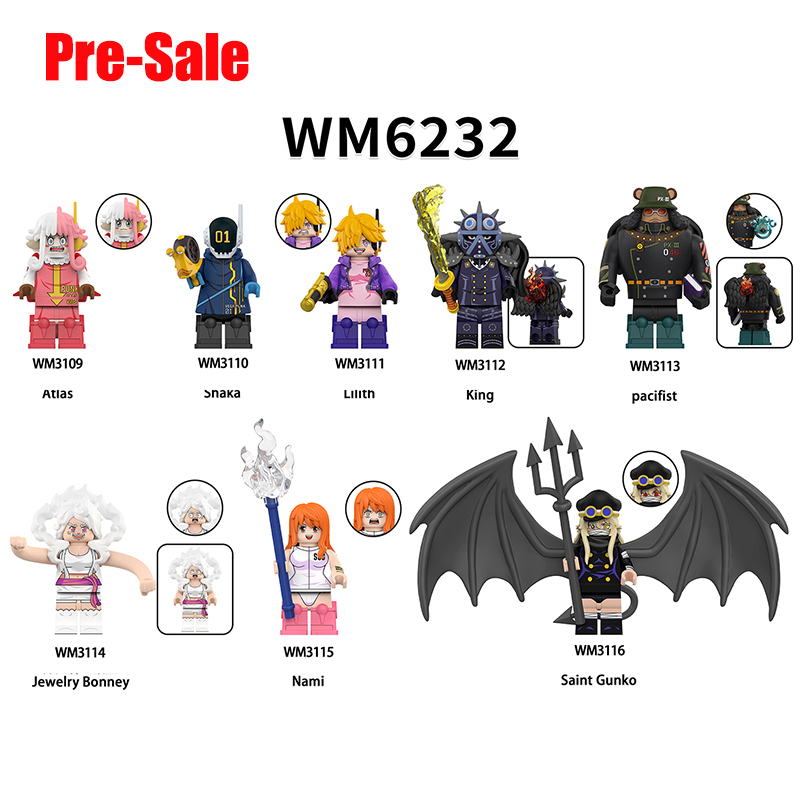 One Piece Monkey D. Luffy S-EagleKing Pacifist Building Block MinifigsSaint Gunko Nami Jewelry Bonney Toys Children Toys WM6232