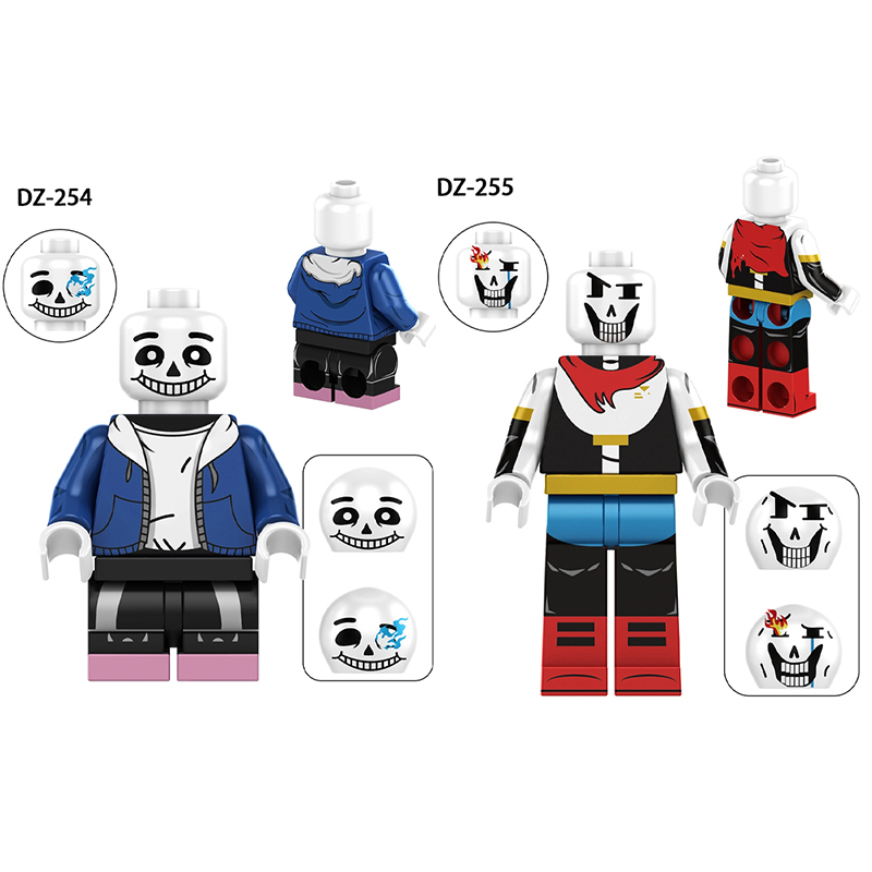 Game Undertale Papyrus Carl Sans Minifigs Building Blocks Character Movie Assembly Model Fans Toys Children Gifts DZ251 DZ254 DZ255