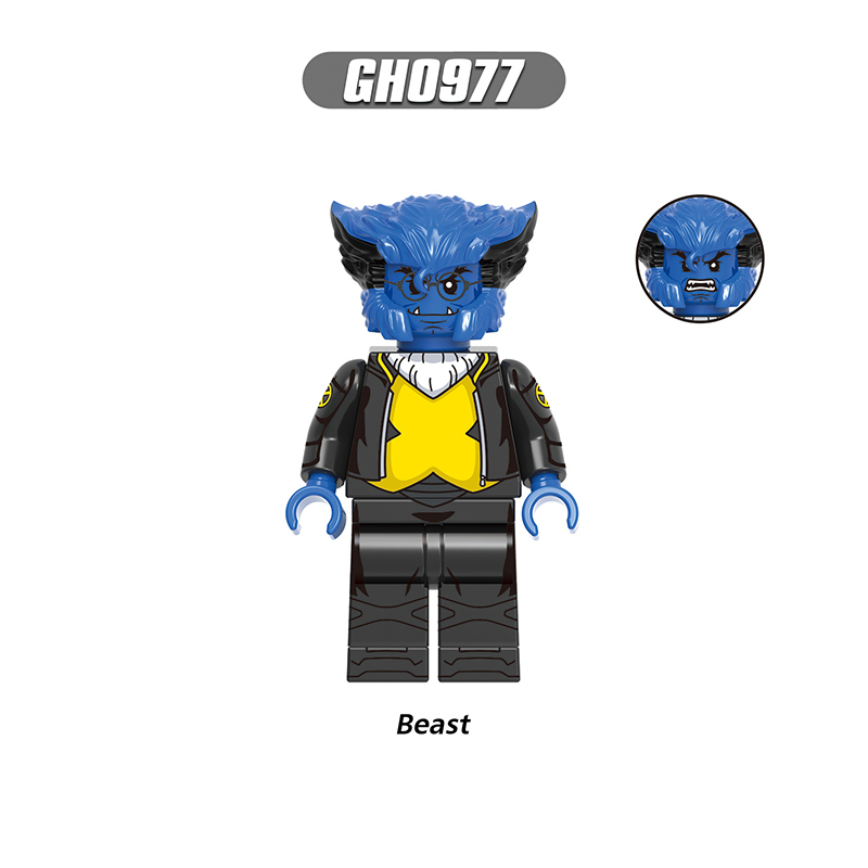 Marvel Superhero Rogue Bishop Cyclops Minifigs Building Block DC Comics Beast Nightcrawler Compatible Toy Fans Gifts G0225