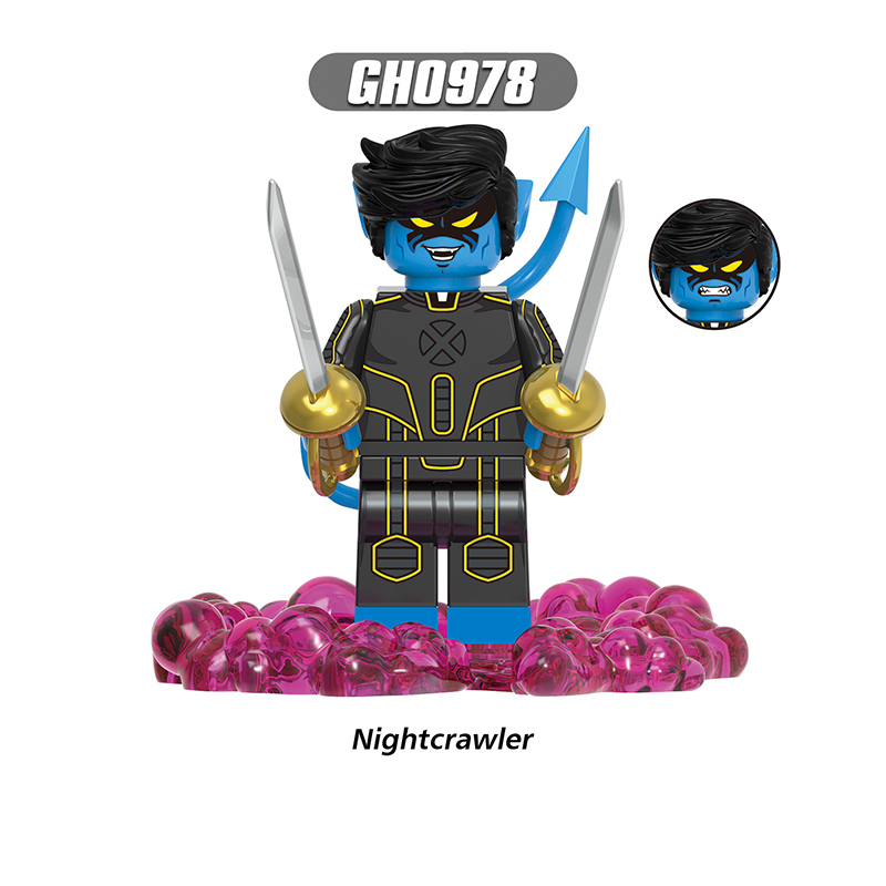 Marvel Superhero Rogue Bishop Cyclops Minifigs Building Block DC Comics Beast Nightcrawler Compatible Toy Fans Gifts G0225