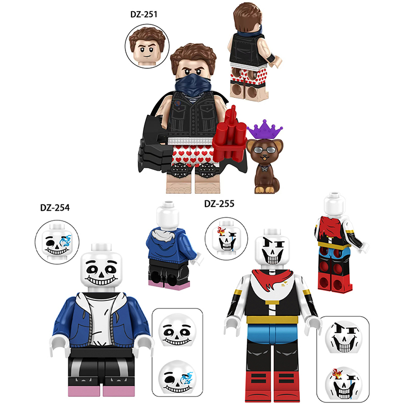 Game Undertale Papyrus Carl Sans Minifigs Building Blocks Character Movie Assembly Model Fans Toys Children Gifts DZ251 DZ254 DZ255