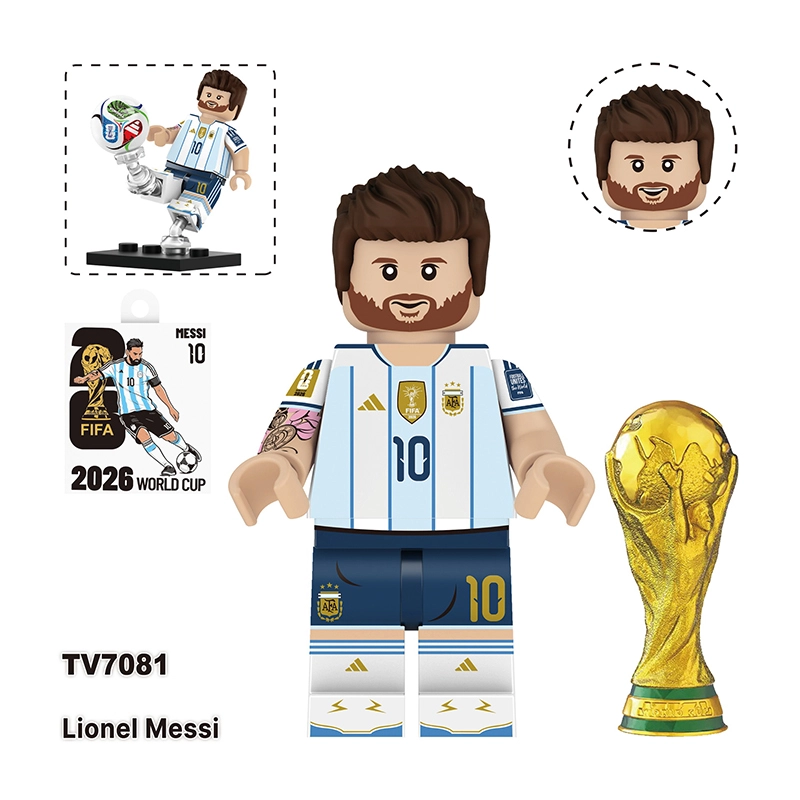 World Cup Football Player Erling Haaland Minifgs Messi Sports Team Bricks