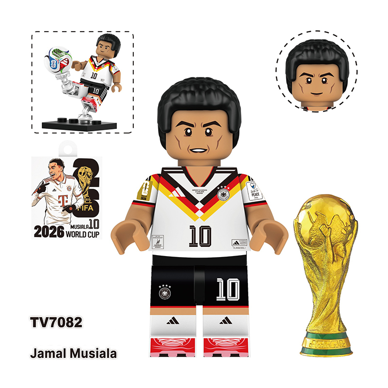 World Cup Football Player Erling Haaland Minifgs Building Blocks Harry Kane Lionel Messi Sports Team Bricks Toy Fans Gift TV6510