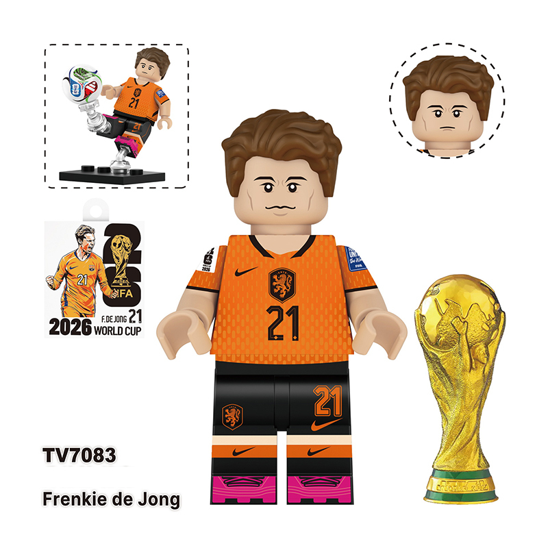 World Cup Football Player Erling Haaland Minifgs Building Blocks Harry Kane Lionel Messi Sports Team Bricks Toy Fans Gift TV6510