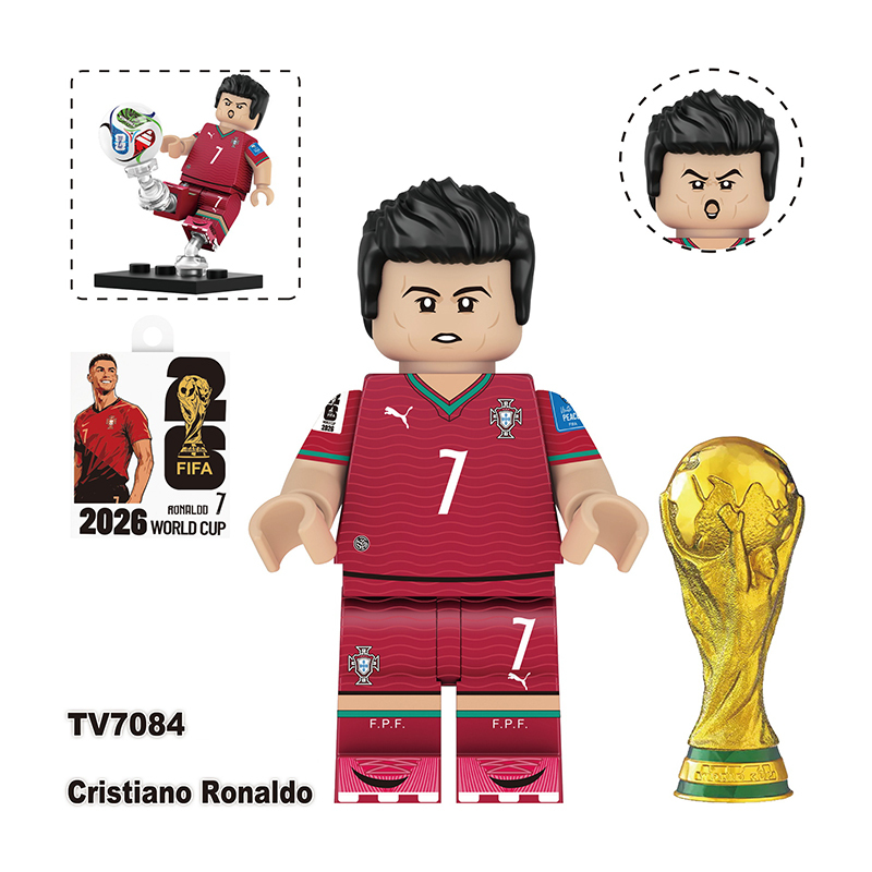 World Cup Football Player Erling Haaland Minifgs Building Blocks Harry Kane Lionel Messi Sports Team Bricks Toy Fans Gift TV6510