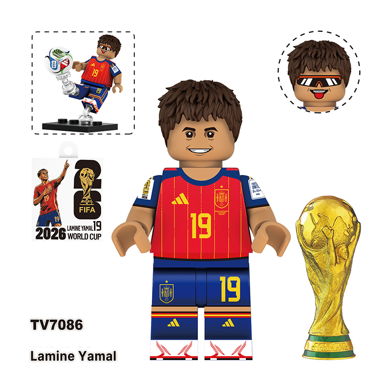 World Cup Football Player Erling Haaland Minifgs Building Blocks Harry Kane Lionel Messi Sports Team Bricks Toy Fans Gift TV6510