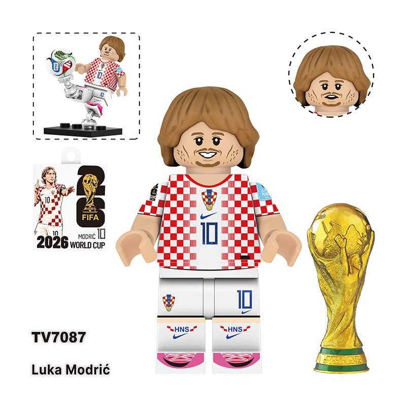 World Cup Football Player Erling Haaland Minifgs Building Blocks Harry Kane Lionel Messi Sports Team Bricks Toy Fans Gift TV6510