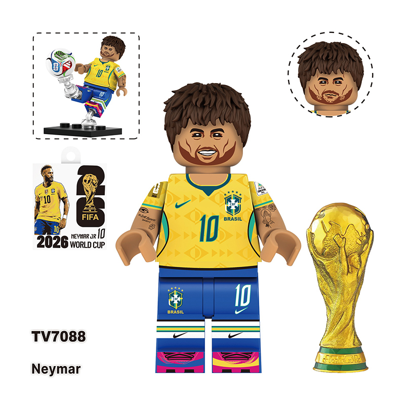 World Cup Football Player Erling Haaland Minifgs Building Blocks Harry Kane Lionel Messi Sports Team Bricks Toy Fans Gift TV6510