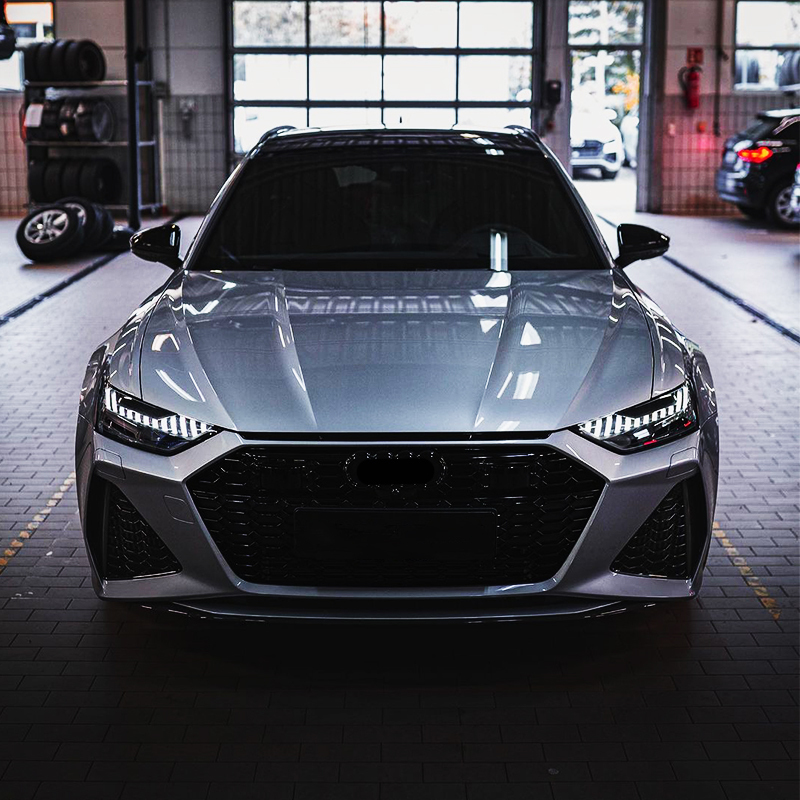 For Audi A6 2019-2020 modified to RS6 style body kit include front bumper with grille
