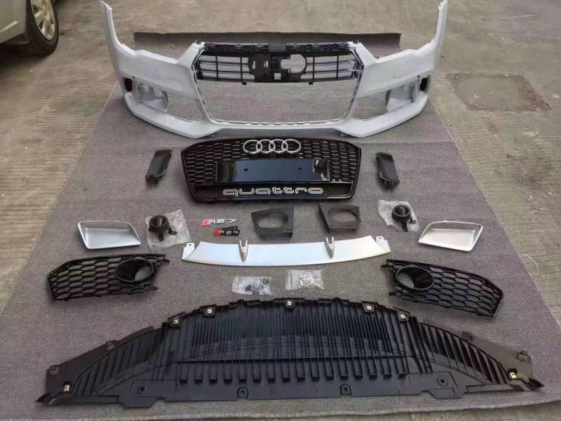 For Audi A7 2016-2018 upgrade to RS7 body kit include front bumper with grille rear diffuser