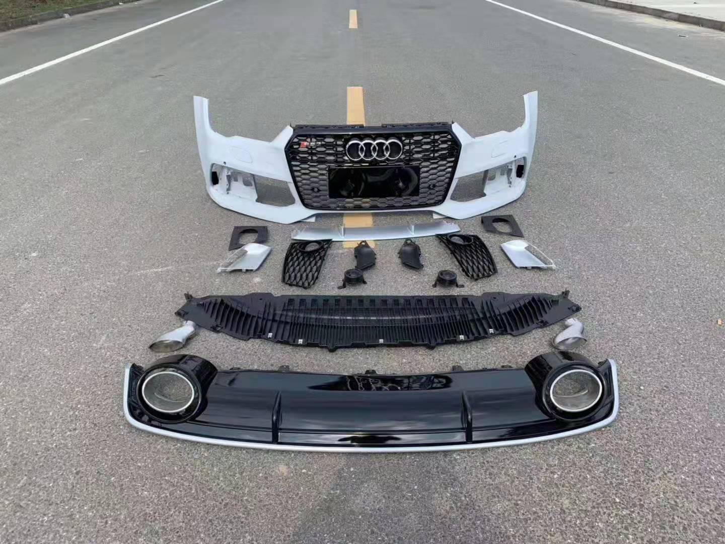 For Audi A7 2016-2018 upgrade to RS7 body kit include front bumper with grille rear diffuser