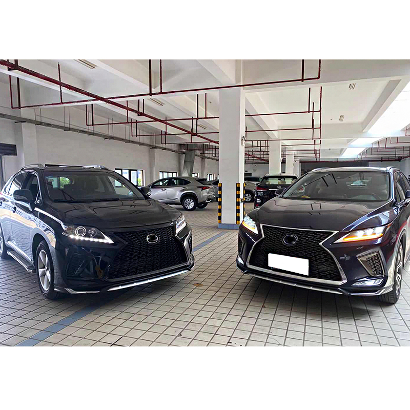 Body kit for Lexus RX 2009-2015 upgrade to 2019-2020 include front bumper with grille and 3 lens LED headlights