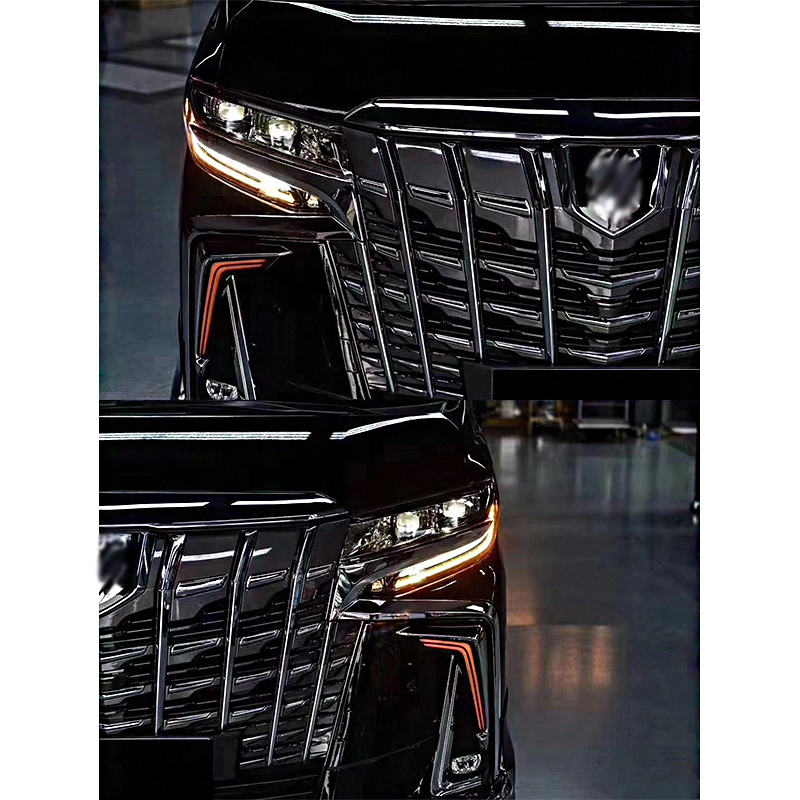 Body kits for Toyota Alphard 2015-2018 upgrade to 2019-2020 SC model include front rear bumper with grille,side skirts