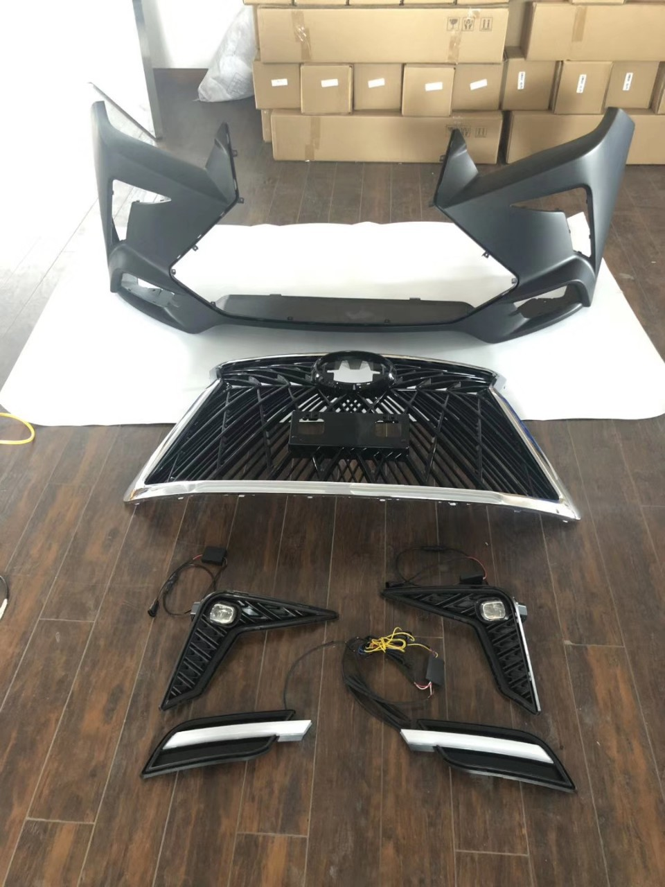 hot selling car body kit for TOYOTA 2012 VIGO upgrade LX570 facelit include front bumper assembly with grille