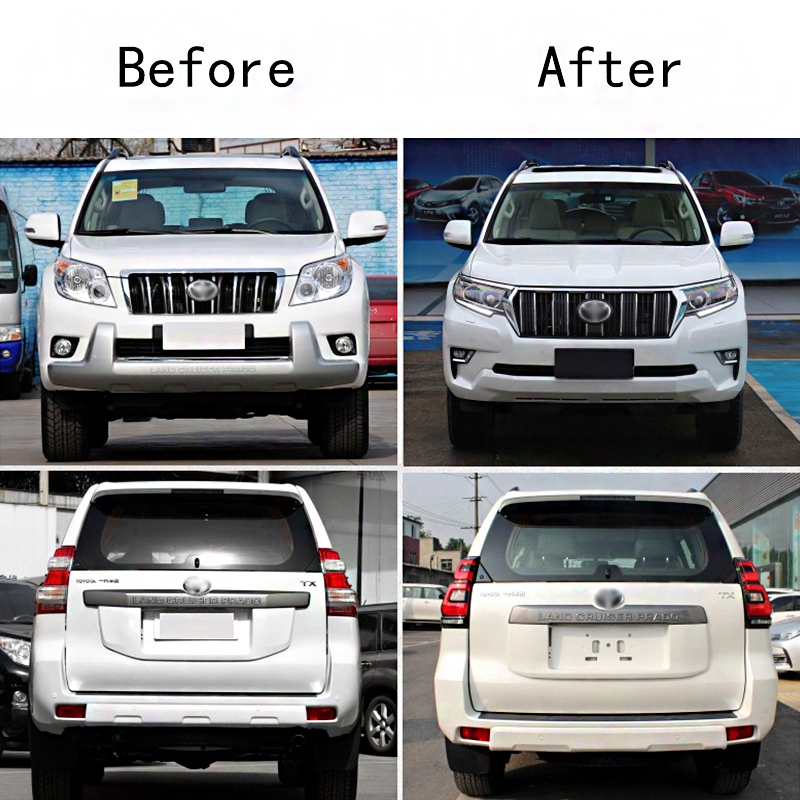 car body kits for Prado FJ150 2010-2017 upgrade 2018 model with front bumper assembly with grille