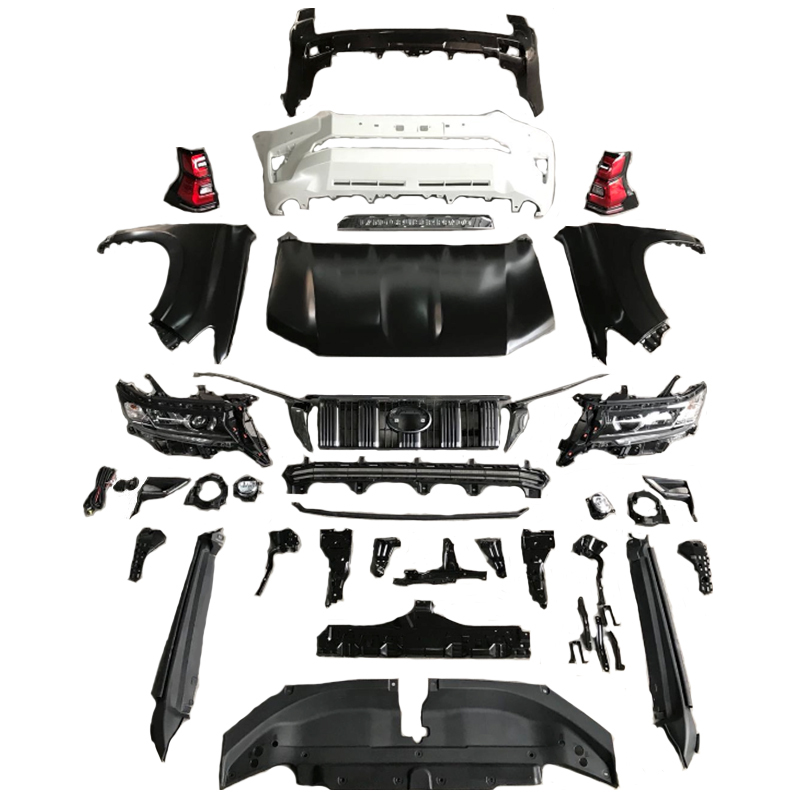 car body kits for Prado FJ150 2010-2017 upgrade 2018 model with front bumper assembly with grille