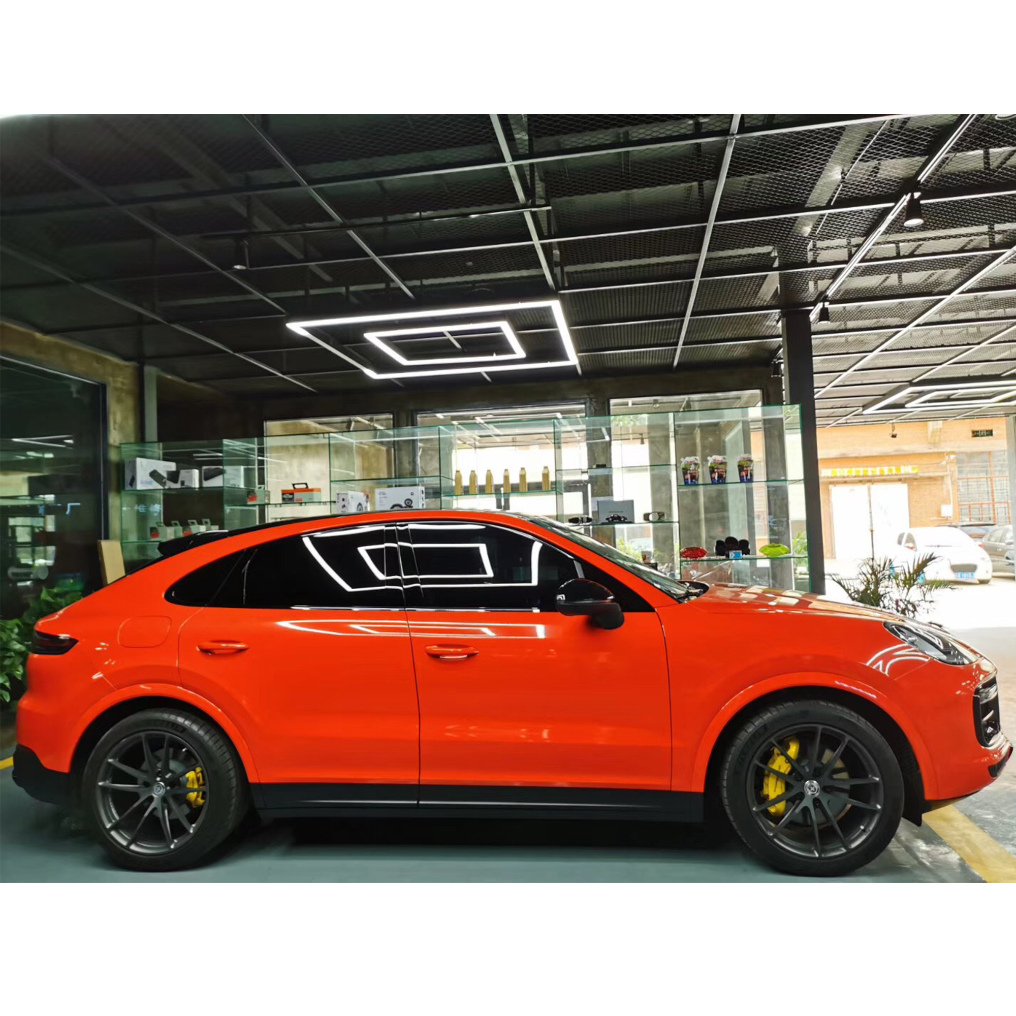 For Porsche Cayenne Coupe 2020 year modified to Turbo Coupe body kit include front and rear bumper with grille eye brown