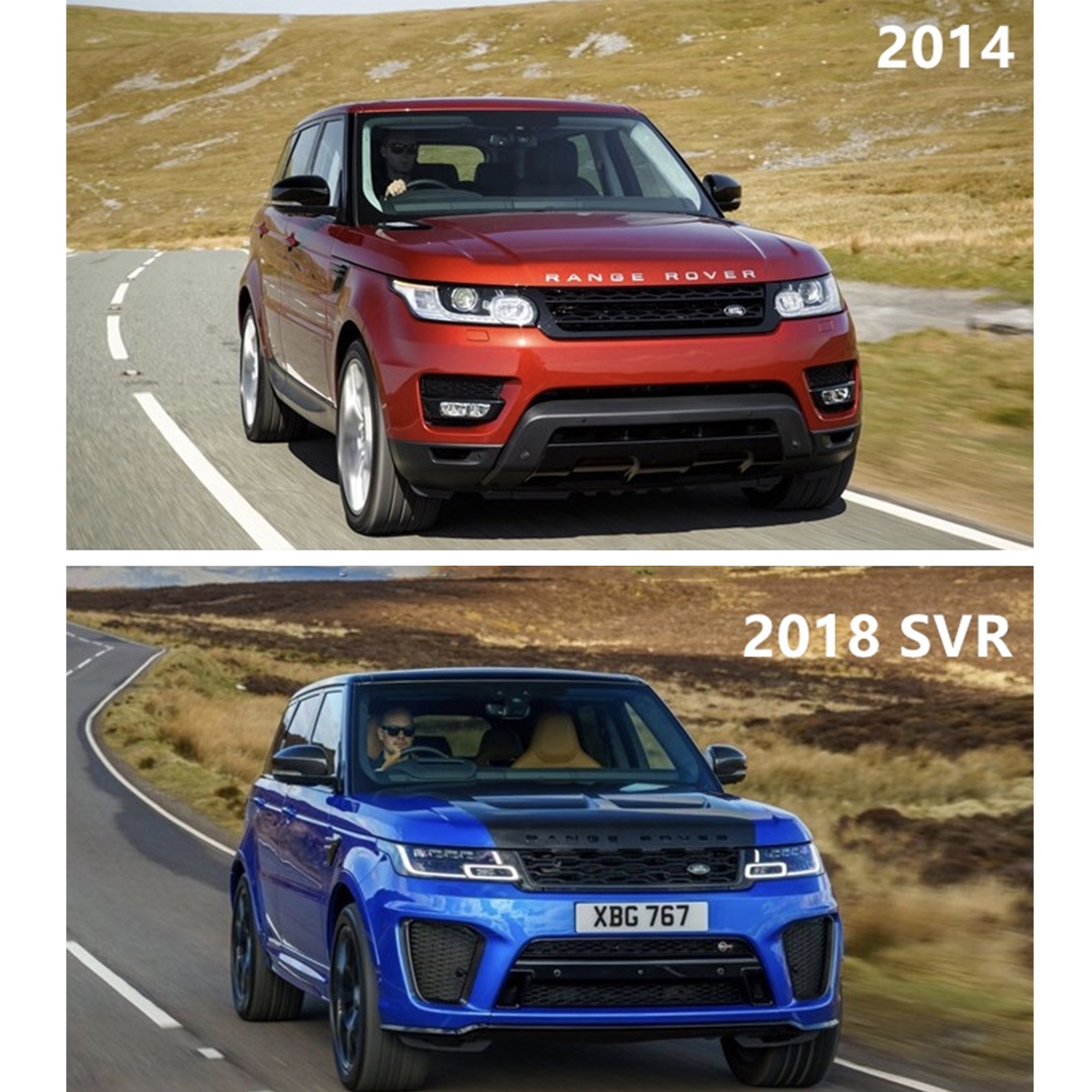 Body kit for Land Rover Range Rover Sport 2014-2017 upgrade to 2018 SVR model