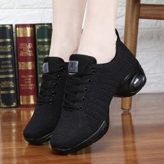 Women's Dance Sneakers Jazz Shoes White Black Mesh Hip Hop Modern Dancing Shoe Ladies Girl's Outdoor Sports Casual Shoes Female