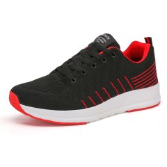 2021 Male Fashion Trainers Men Shoes Breathable Sneakers Casual Walking Lightweight Black Red Sneaker Sapato Masculino Size 44