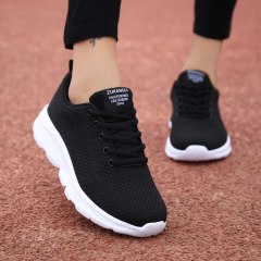 2020 women's casual shoes fashion breathable walking mesh lace-up flat shoes sneakers women outdoor casual shoes