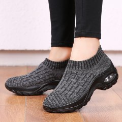 Womens Walking Shoes Air Cushion Sneakers Light Breathable Shake Wedge Shoes Fashion Platform Casual