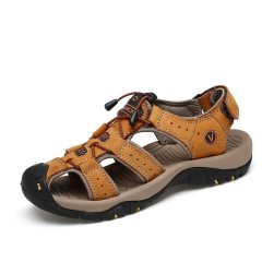 72388Classic summer soft sandals comfortable men's shoes leather large size soft outdoor ROMAN SANDALS