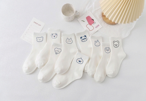 Pure White Socks Plain Color Socks School Socks