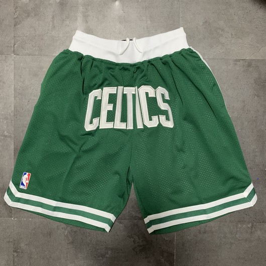 Men's Boston Celtics Just Don Basketball Stitched Shorts Pants