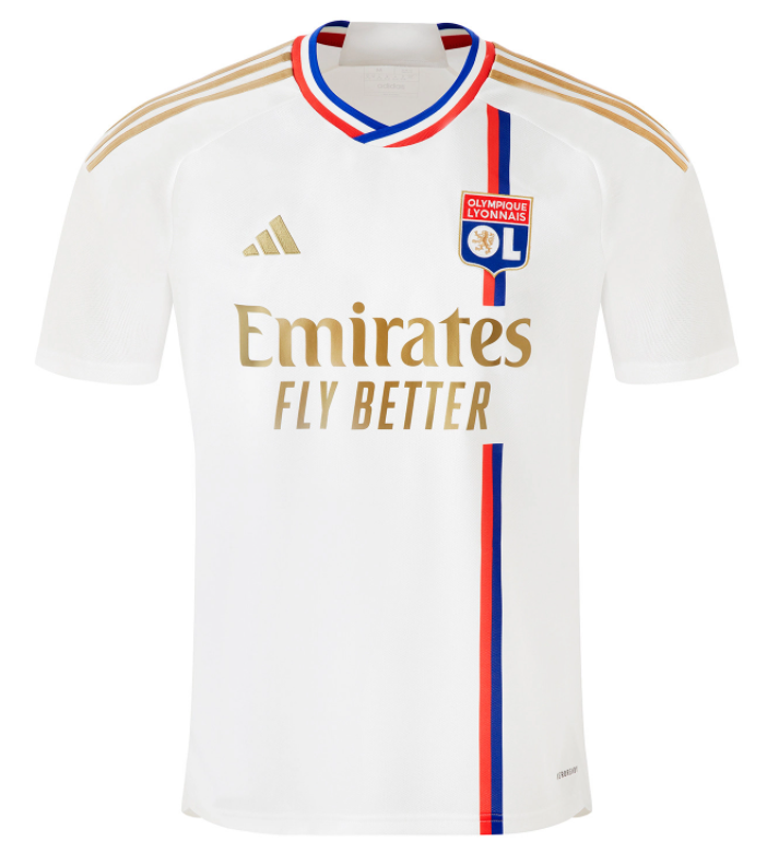 #8 AOUAR Olympique Lyonnais Home Soccer Uniform 20023-2024