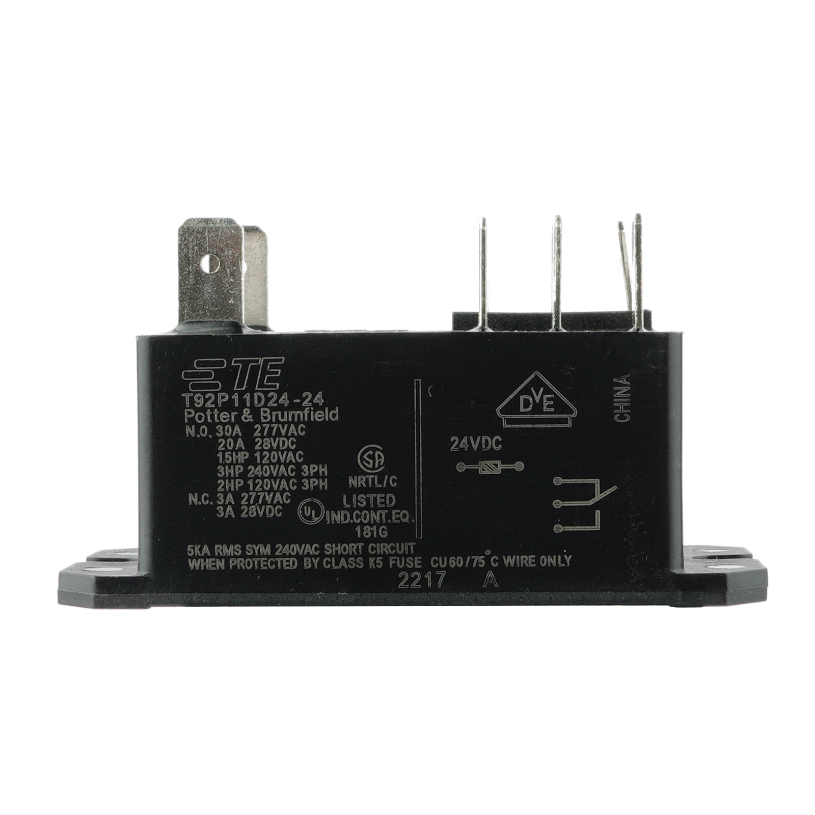 TE  T92P11D24-24  24VDC  Electromagnetic Relay  30A  277VAC 8Pins