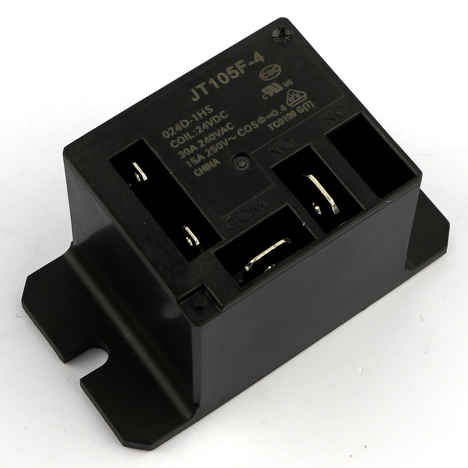 JT105F-4-024D-1HS 24VDC 30A 240VAC Power Relay 4 Pin