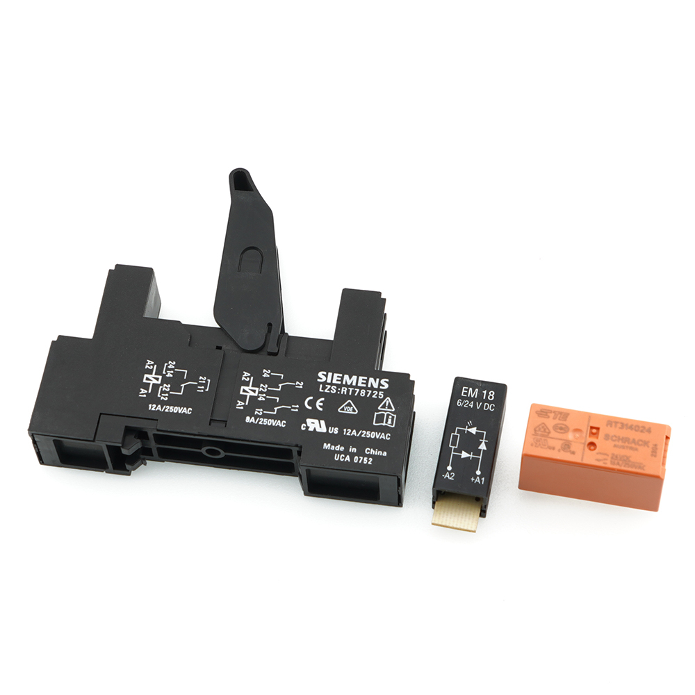 NEW GENUINE SCHRACK XT484LC4 RELAY WITH RT78725 SOCKET 24VDC
