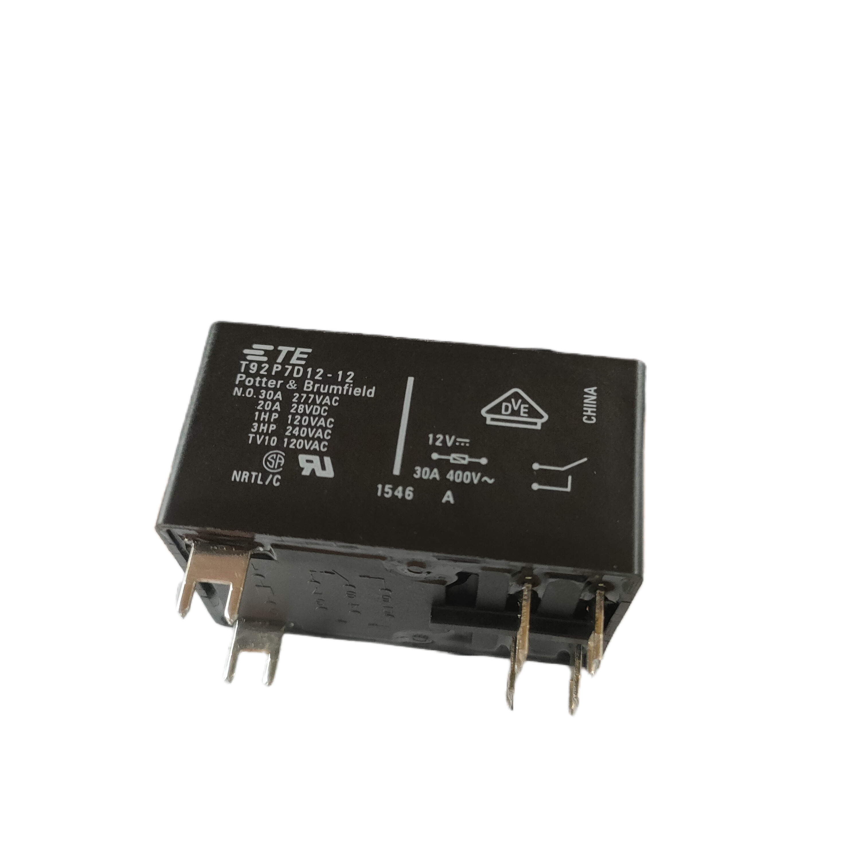 TE T92P7D12-12 Power Relay 12VDC 30A 6Pins