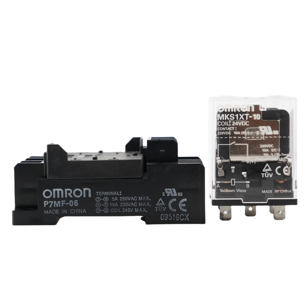 OMRON MKS1XT-10 24VDC With OMRON P7MF-06 Relay Socket 24VDC