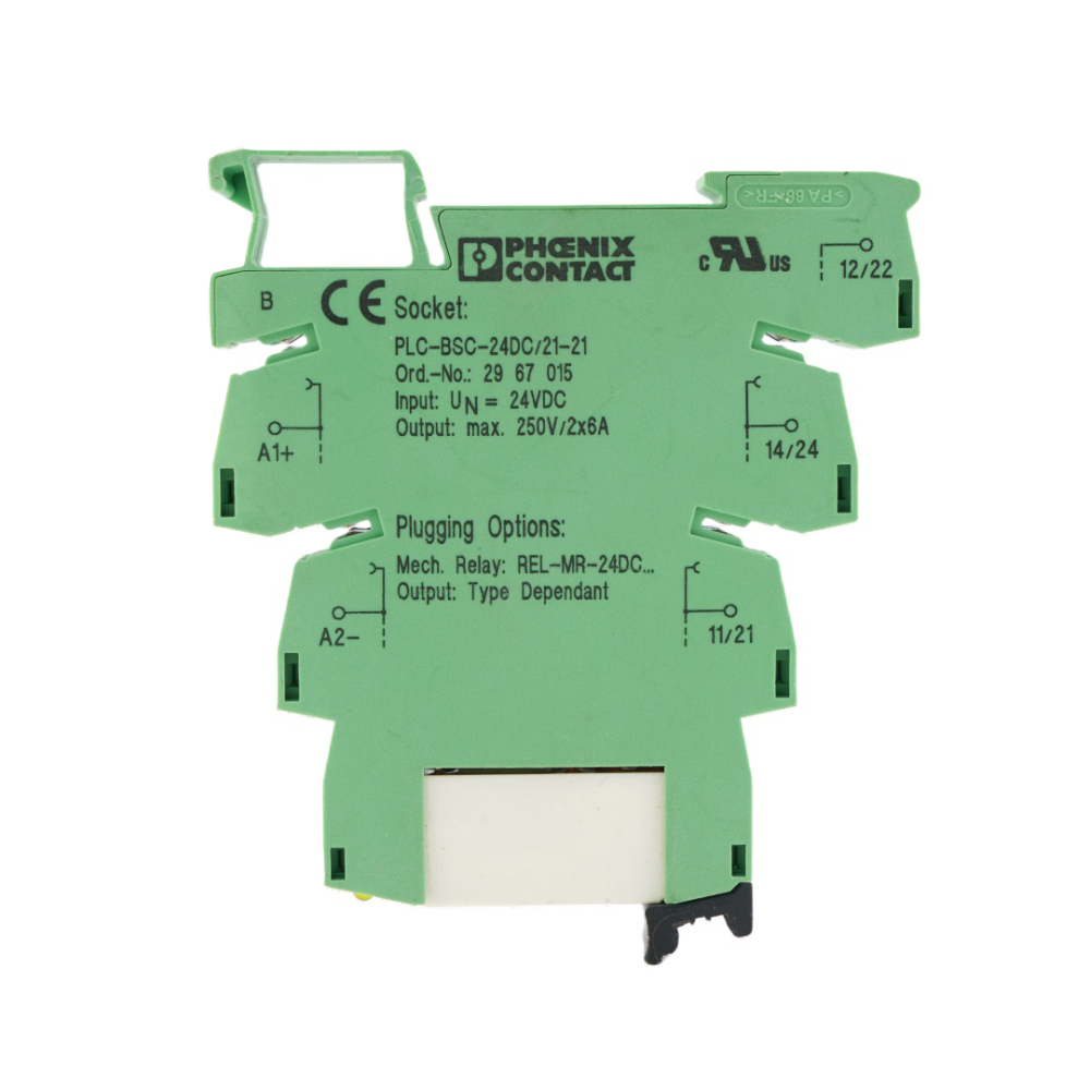 PHOENIX CONTACT NO.2961192 24VDC Power Relay with No.2967015 Socket