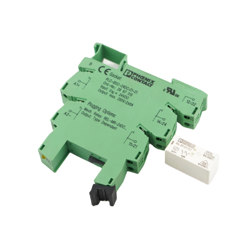 PHOENIX CONTACT NO.2961192 24VDC Power Relay with No.2967015 Socket